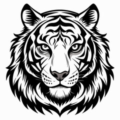 tiger head silhouette vector illustration mascot logo