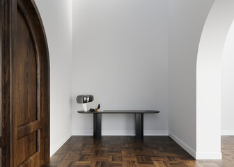 Wall mockup elegant modern minimalist foyer hallway for wallpaper and artwork