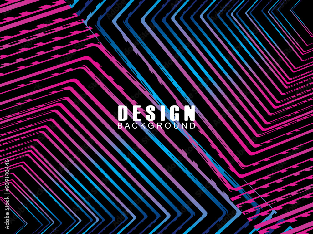 Fototapete futuristic abstract technology shining rainbow light lines with modern lines pattern black backgroun