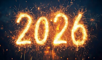 happy new year 2026 text effect