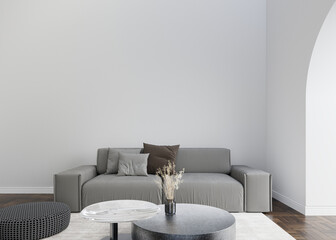 Wall mockup elegant modern minimalist living room for wallpaper and artwork