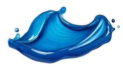 Blue Gel Texture Isolated Against a White Background Showing Vivid and Abstract Design