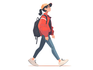 Obraz premium Isolated Illustration of Stylish Urban Youth or College Students on a Transparent Background for Creative Design Applications