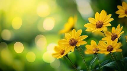 Obraz premium Summer garden flowers wallpaper Heliopsis helianthoides is a species of flowering plant in the family Asteraceae, Generative ai