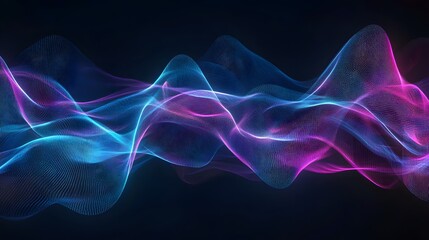 A digital art representation of sound waves in vibrant neon colors, with dynamic lines and curves representing the rhythm and energy of music on a black background