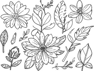 seamless floral pattern with leaves