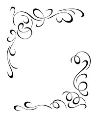 Decorative rectangular frame with ornate abstract ornament; graphic design