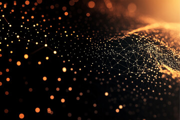 Digital networking gradient color dots lines abstract background