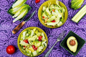 Fresh colorful spring vegetable salad.