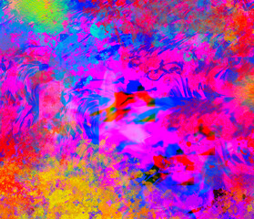 Psychedelic Collage Visual texture in colorful bright colors 