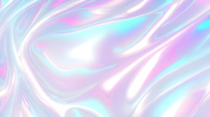Obraz premium Holographic background seamless trendy iridescent light foil texture. Soft holographic pastel unicorn marble background pattern. Modern pearlescent blurry abstract swirl illustration. 