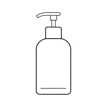 recommend clip art: Black silhouette sanitation cleaner washing bottle sanitizer icon and vector illustration