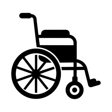 recommend clip art: Disability physical wheelchair black silhouette icon and vector illustration