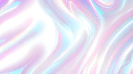 Fototapeta premium Holographic background seamless trendy iridescent light foil texture. Soft holographic pastel unicorn marble background pattern. Modern pearlescent blurry abstract swirl illustration. 