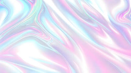 Obraz premium Holographic background seamless trendy iridescent light foil texture. Soft holographic pastel unicorn marble background pattern. Modern pearlescent blurry abstract swirl illustration. 