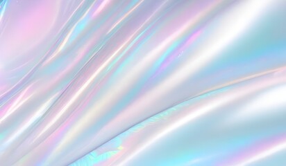 Obraz premium Holographic background seamless trendy iridescent light foil texture. Soft holographic pastel unicorn marble background pattern. Modern pearlescent blurry abstract swirl illustration. 