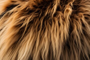 A close up of lion fur with shades of golden brown and black highlights, AI Generated