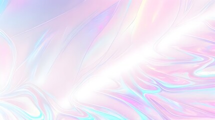 Obraz premium Holographic background seamless trendy iridescent light foil texture. Soft holographic pastel unicorn marble background pattern. Modern pearlescent blurry abstract swirl illustration. 