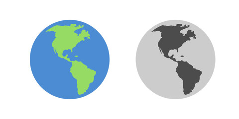 Earth globe icon set. flat illustration of vector icon on white background