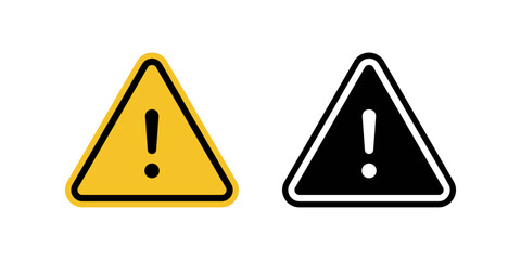 Warning icon set. flat illustration of vector icon on white background