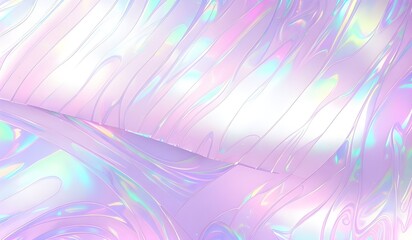 Obraz premium Holographic background seamless trendy iridescent light foil texture. Soft holographic pastel unicorn marble background pattern. Modern pearlescent blurry abstract swirl illustration. 