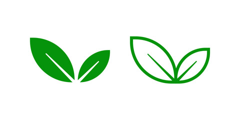 Leaf icon set. flat illustration of vector icon on white background