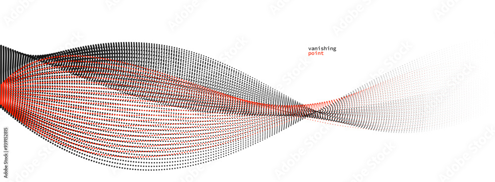 Poster smooth and relaxing shape vector abstract background with wave of flowing particles, curve lines of 