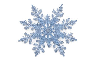 Isolated snowflake with intricate, frosty details on transparent background