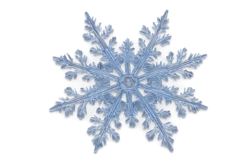 Isolated snowflake with intricate, frosty details on transparent background
