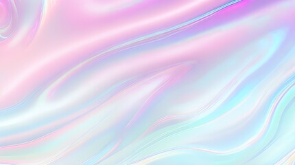 Obraz premium Holographic background seamless trendy iridescent light foil texture. Soft holographic pastel unicorn marble background pattern. Modern pearlescent blurry abstract swirl illustration. 