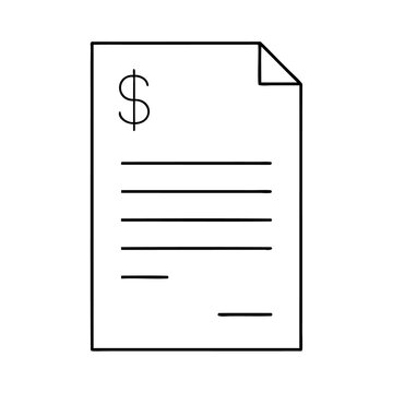 simple bill document with dollar sign clip art preview