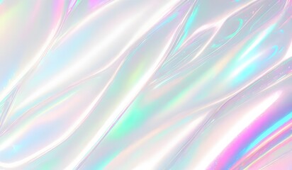 Obraz premium Holographic background seamless trendy iridescent light foil texture. Soft holographic pastel unicorn marble background pattern. Modern pearlescent blurry abstract swirl illustration. 