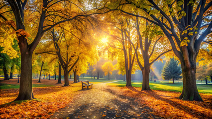 Fototapeta premium autumn trees in the park