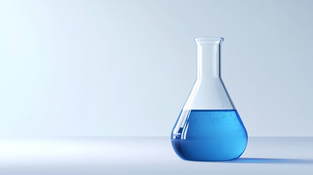 A beaker with blue liquid