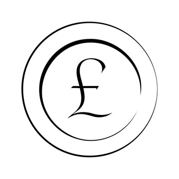 recommend clip art: Black silhouette economy investment business pound circle icon and vector illustration