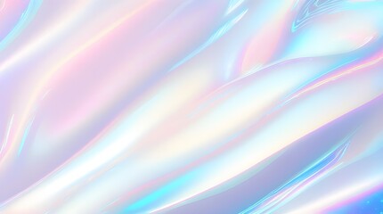 Holographic background seamless trendy iridescent light foil texture. Soft holographic pastel unicorn marble background pattern. Modern pearlescent blurry abstract swirl illustration.	