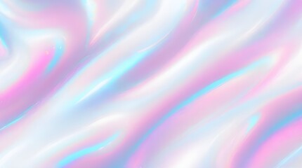 Fototapeta premium Holographic background seamless trendy iridescent light foil texture. Soft holographic pastel unicorn marble background pattern. Modern pearlescent blurry abstract swirl illustration. 