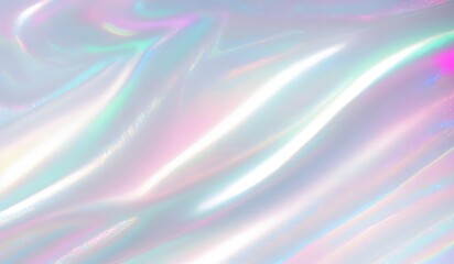 Holographic background seamless trendy iridescent light foil texture. Soft holographic pastel unicorn marble background pattern. Modern pearlescent blurry abstract swirl illustration.	
