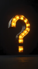 Golden question mark, symbolizing the pursuit of knowledge