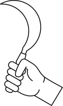 recommend clip art: illustration of icon carrying a sharp sickle weapon