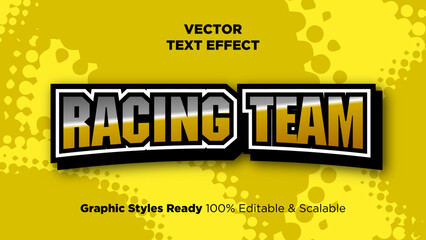 Racing team gradient bold text effect