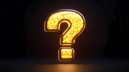 Golden question mark, symbolizing the pursuit of knowledge