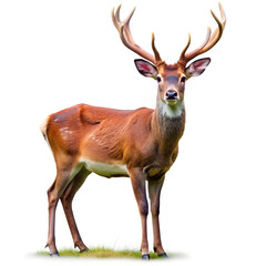 Fototapeta premium Deer standing, isolated on white background, Clipping path