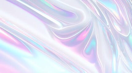 Fototapeta premium Holographic background seamless trendy iridescent light foil texture. Soft holographic pastel unicorn marble background pattern. Modern pearlescent blurry abstract swirl illustration. 