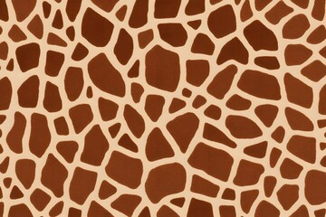 A giraffe skin pattern background featuring irregular patches of brown on a beige background, Ai Generated