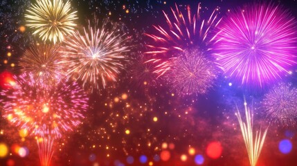 Fototapeta premium Spectacular Fireworks Lighting Up the Night Sky