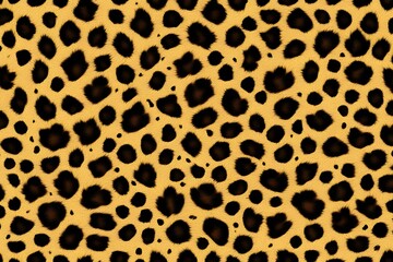 Fototapeta premium A seamless leopard skin pattern with golden fur and rosette shaped black spots, AI Generated