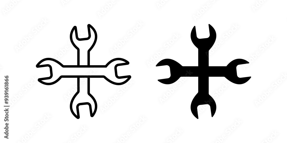 Poster wrench icon set. tools sign. for mobile concept and web design. vector illustration on white backgro