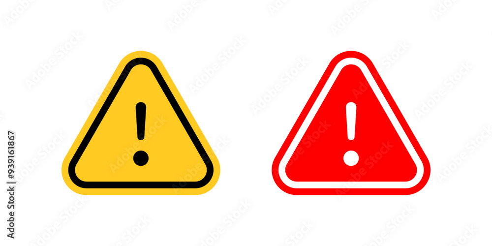Poster warning icon set. attention sign. for mobile concept and web design. vector illustration on white ba