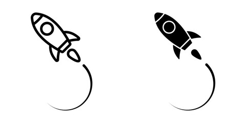 Set of Rocket icons. for mobile concept and web design. vector illustration on white background
